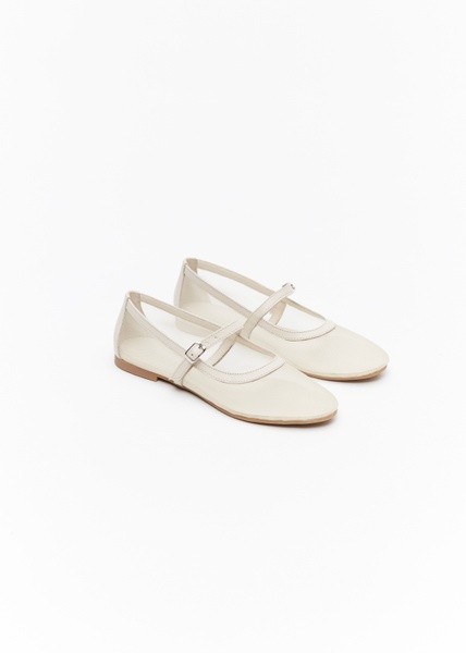 Rosalind semi-transparent ballet flats light beige