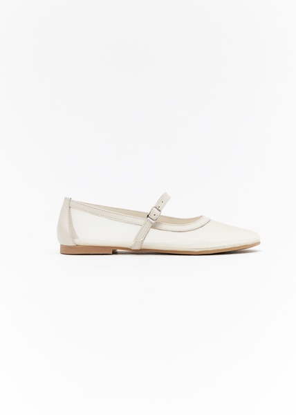 Rosalind semi-transparent ballet flats light beige