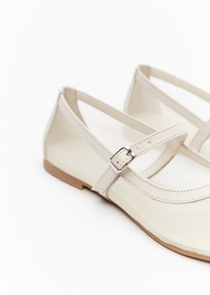 Rosalind semi-transparent ballet flats light beige