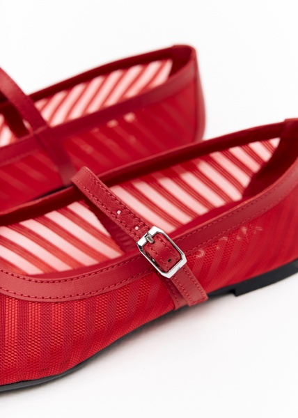 Rosalind semi-transparent ballet flats red