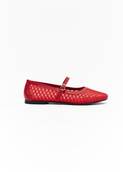 Rosalind semi-transparent ballet flats red