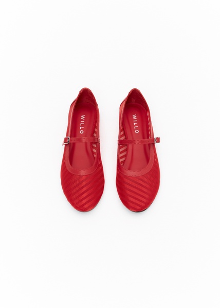 Rosalind semi-transparent ballet flats red