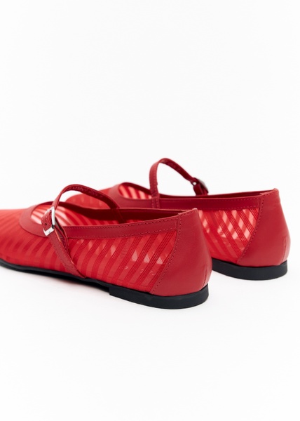 Rosalind semi-transparent ballet flats red